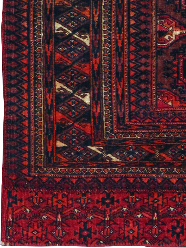 Antique Central Asian Turkoman Throw Rug, No.24994 - Gsblank