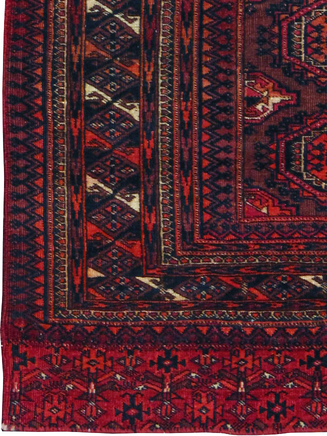 Antique Central Asian Turkoman Throw Rug, No.24994 - Gsblank