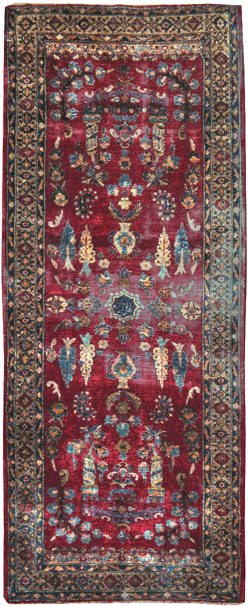 Antique Persian Silk Kashan Rug, No.24997 - Gsblank