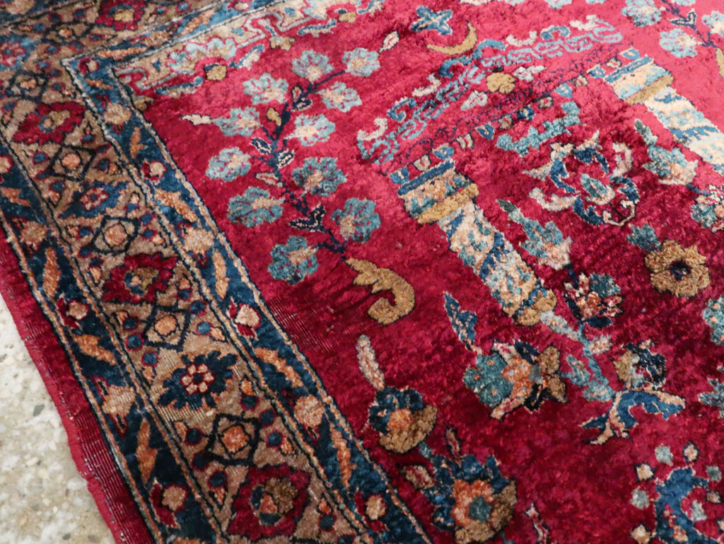 Antique Persian Silk Kashan Rug, No.24997 - Gsblank