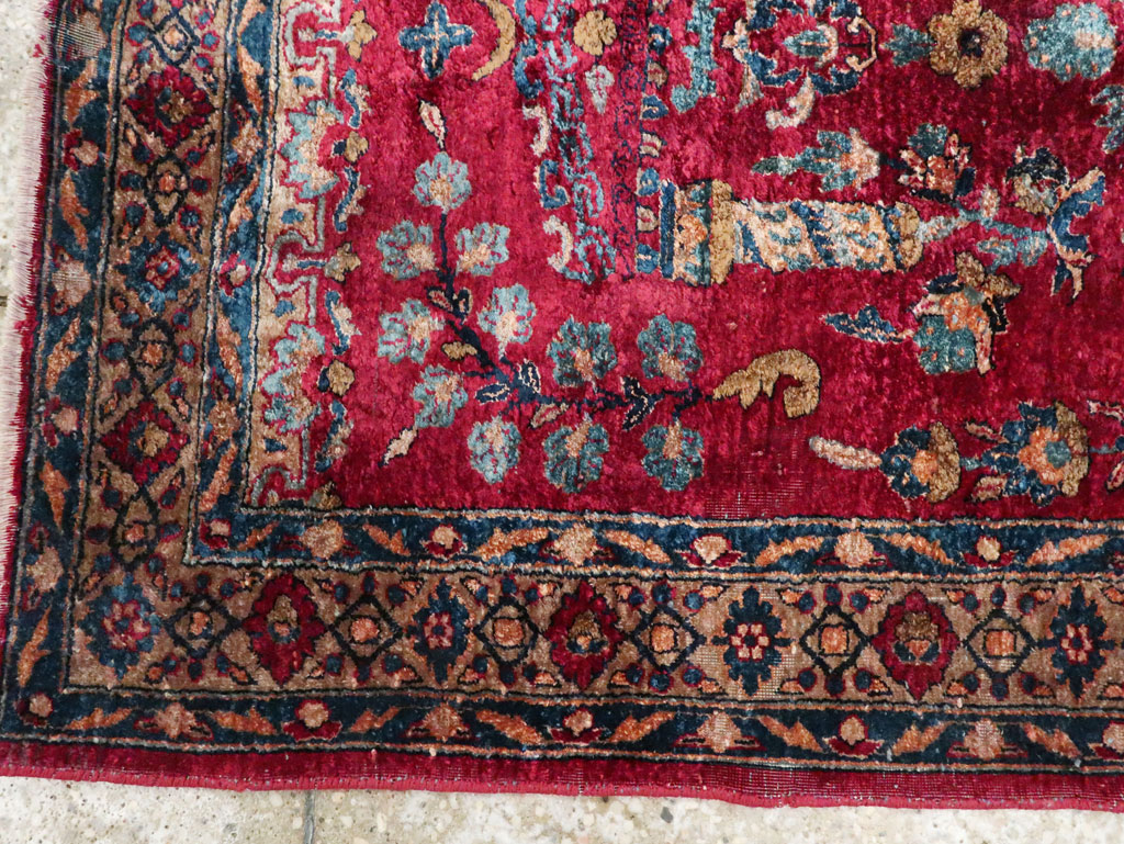 Antique Persian Silk Kashan Rug, No.24997 - Gsblank
