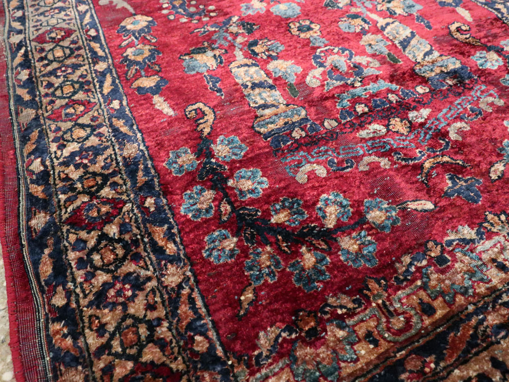 Antique Persian Silk Kashan Rug, No.24997 - Gsblank