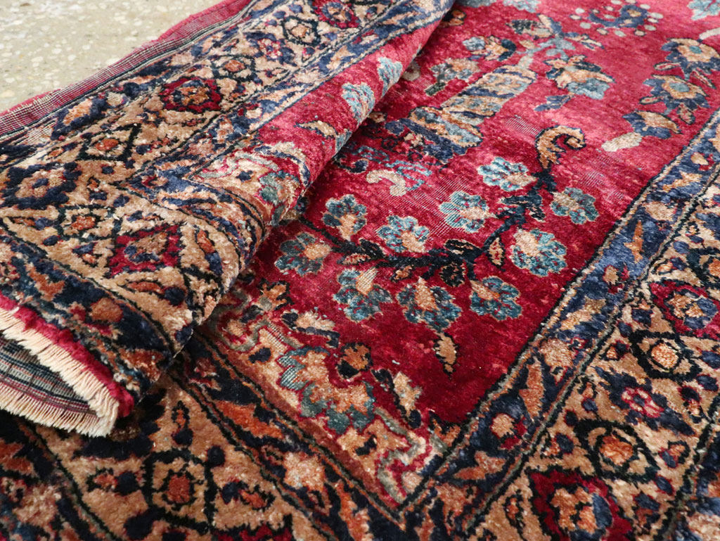 Antique Persian Silk Kashan Rug, No.24997 - Gsblank