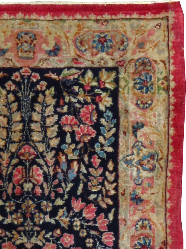 Vintage Persian Kerman Throw Rug, No.25001 - Gsblank