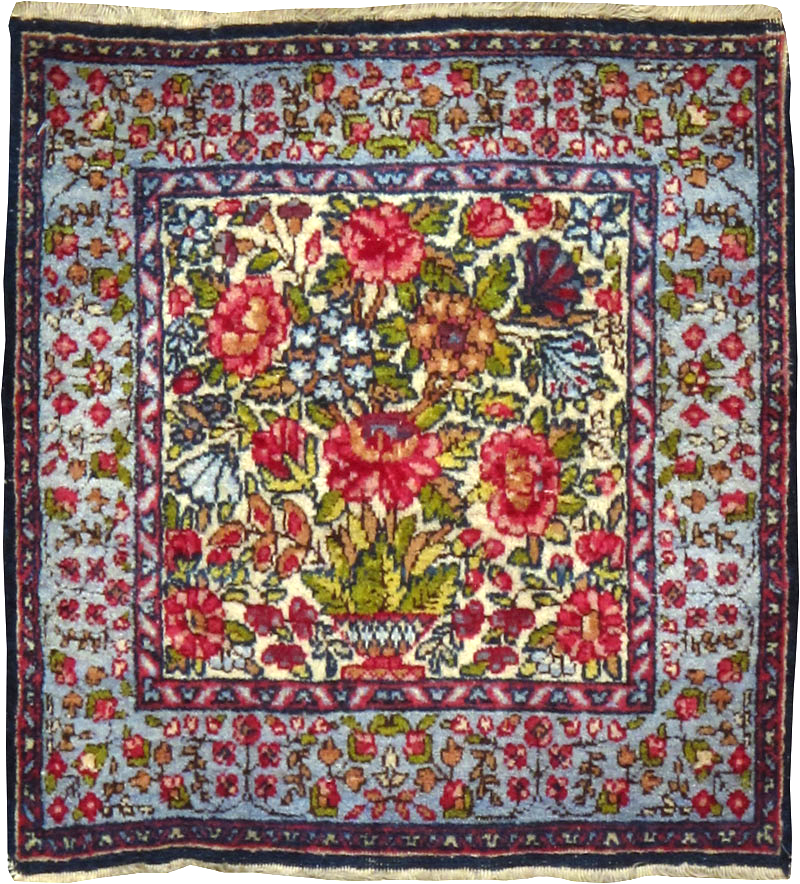 Vintage Persian Kerman Pictorial Rug, No.25016 - Gsblank