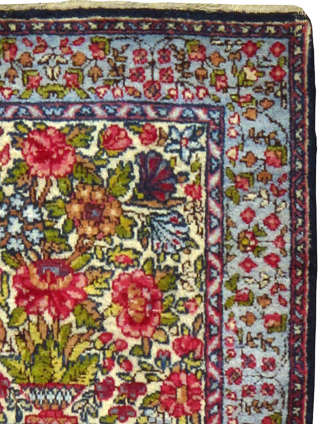 Vintage Persian Kerman Pictorial Rug, No.25016 - Gsblank
