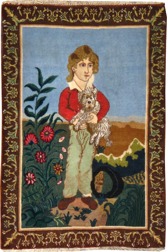 Vintage Persian Tabriz Pictorial Rug (Pair: 2 of 2), No.25024 - Gsblank