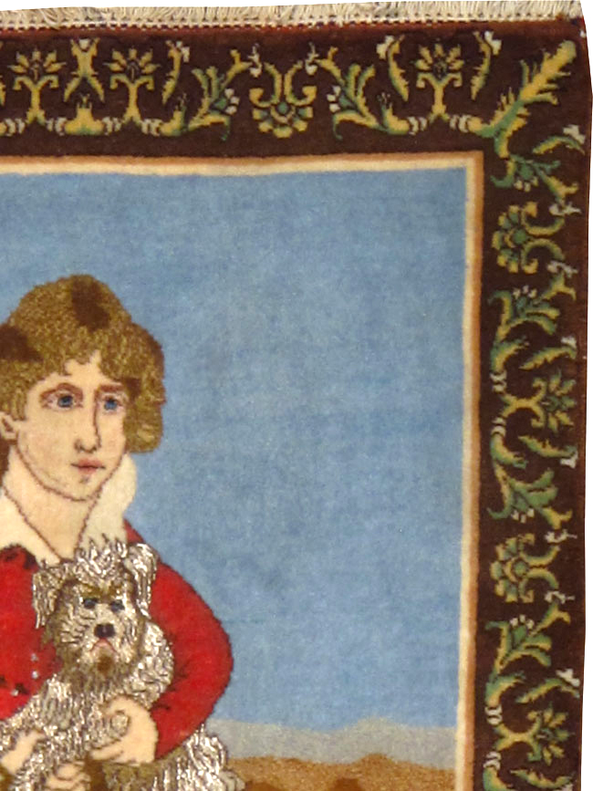 Vintage Persian Tabriz Pictorial Rug (Pair: 2 of 2), No.25024 - Gsblank