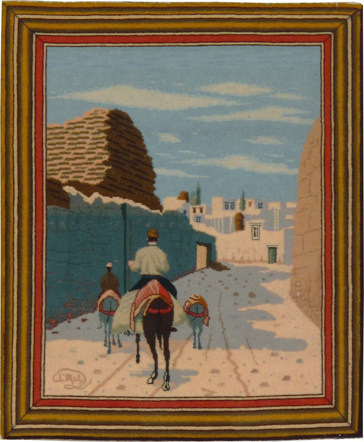 Vintage Persian Tabriz Pictorial Rug, No.25089 - Gsblank