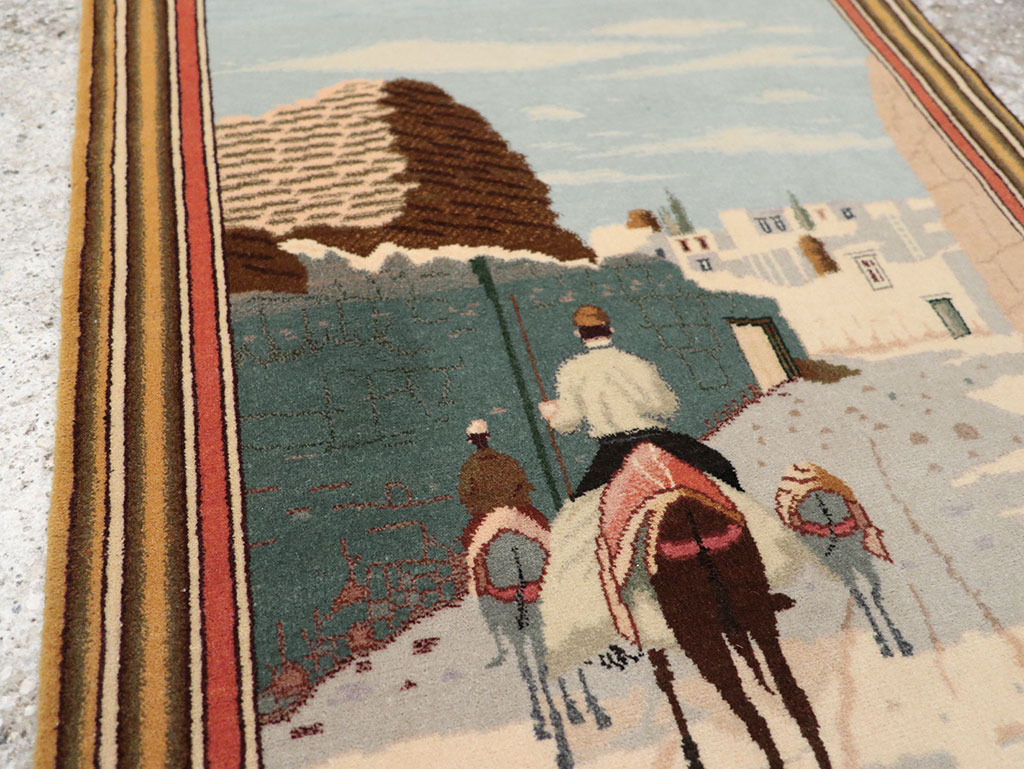 Vintage Persian Tabriz Pictorial Rug, No.25089 - Gsblank