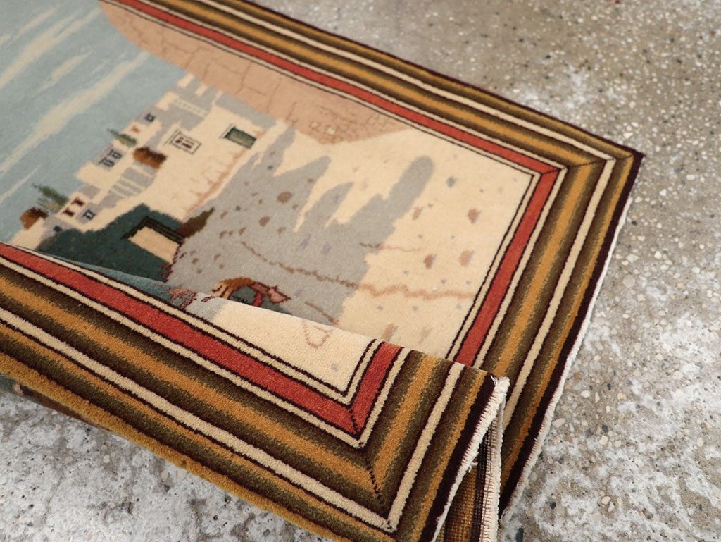 Vintage Persian Tabriz Pictorial Rug, No.25089 - Gsblank