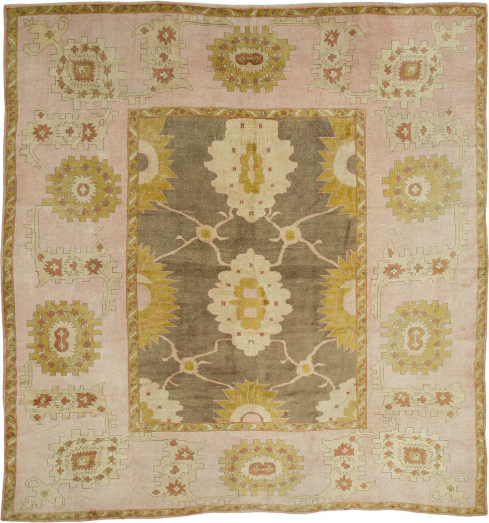 Antique Turkish Oushak Square Carpet, No.25094 - Gsblank