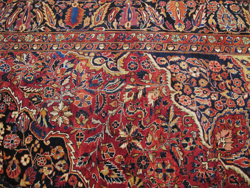 Antique Persian Sarouk Carpet, No.25095 - Gsblank
