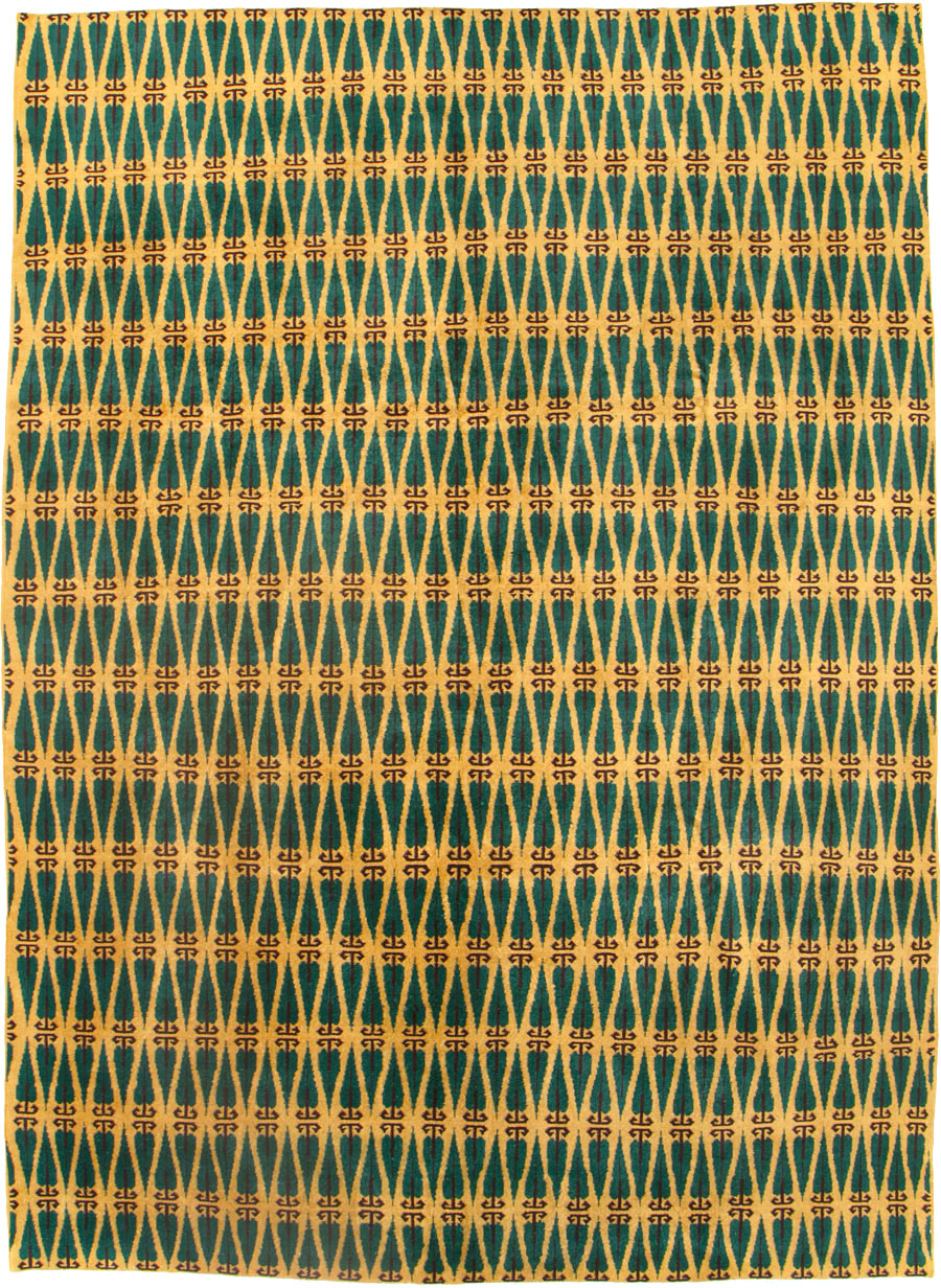 Vintage Turkish Anatolian Art Deco Carpet, No.25111 - Gsblank