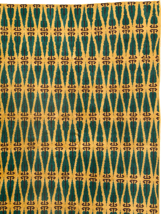 Vintage Turkish Anatolian Art Deco Carpet, No.25111 - Gsblank
