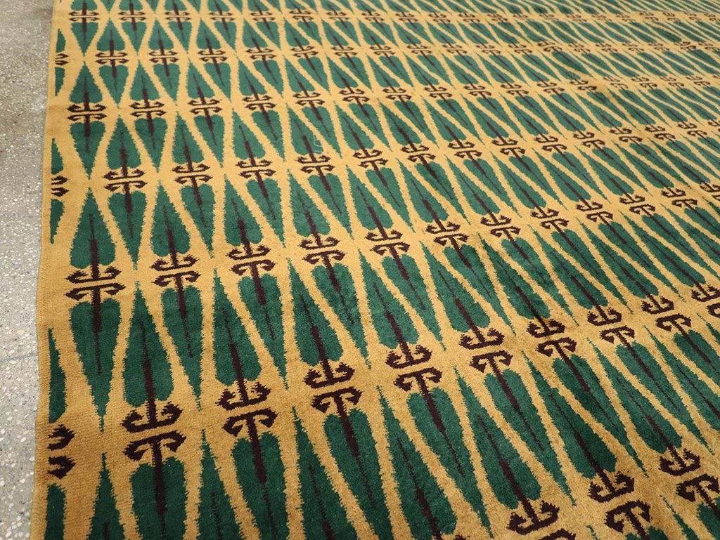 Vintage Turkish Anatolian Art Deco Carpet, No.25111 - Gsblank