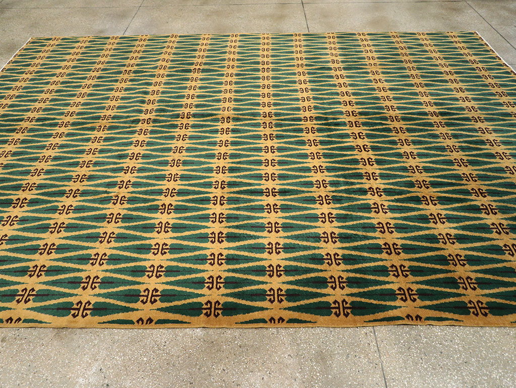 Vintage Turkish Anatolian Art Deco Carpet, No.25111 - Gsblank