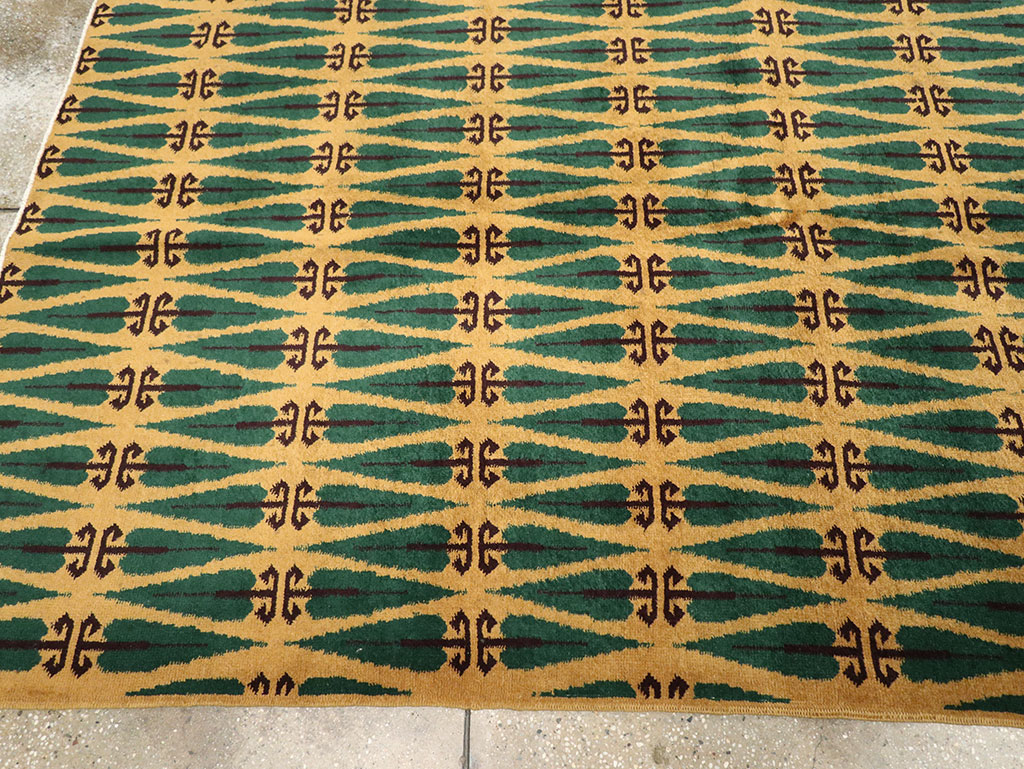 Vintage Turkish Anatolian Art Deco Carpet, No.25111 - Gsblank