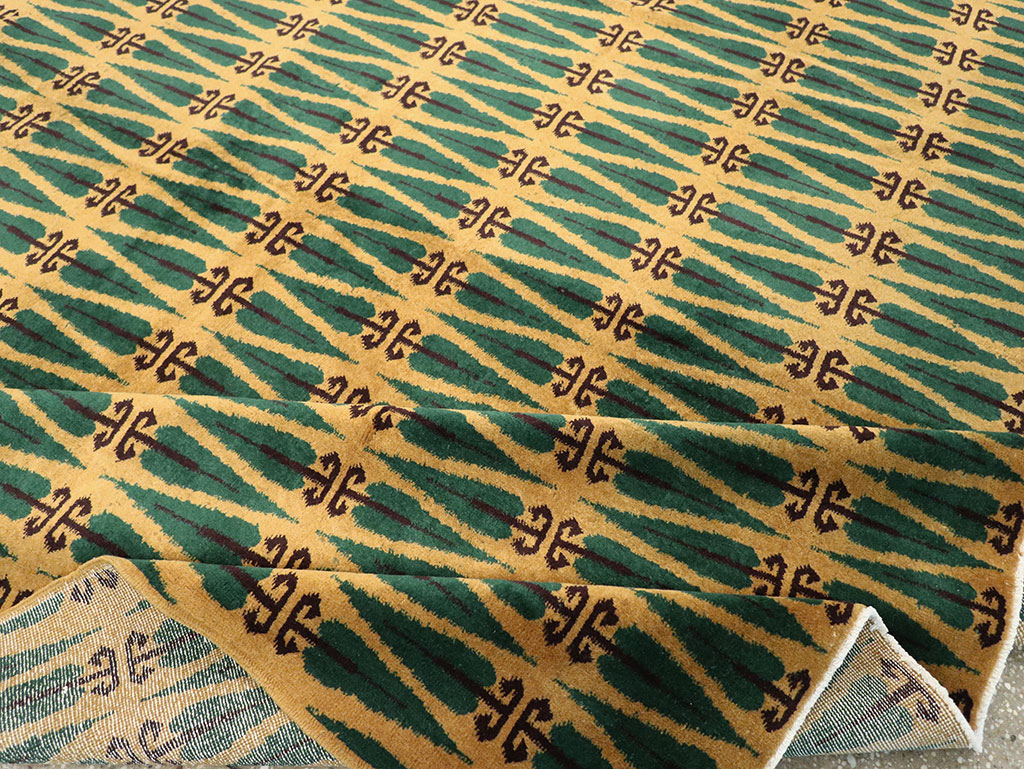 Vintage Turkish Anatolian Art Deco Carpet, No.25111 - Gsblank