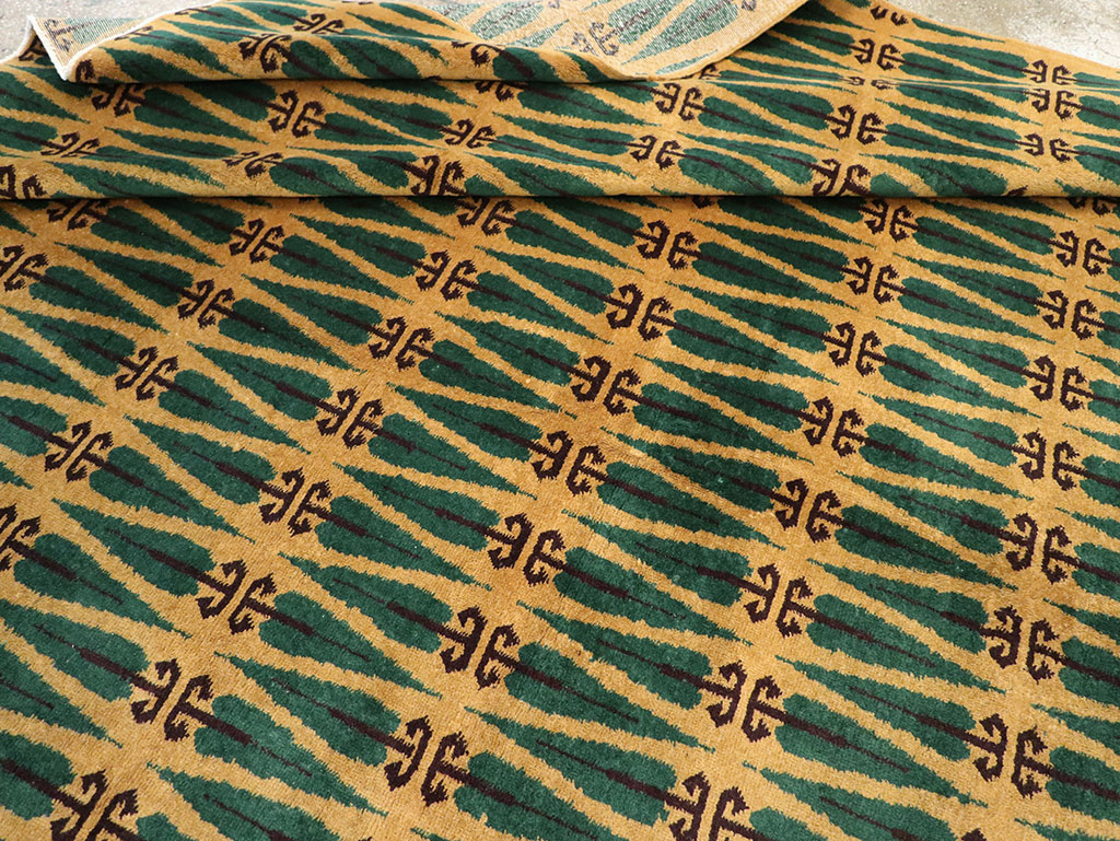 Vintage Turkish Anatolian Art Deco Carpet, No.25111 - Gsblank