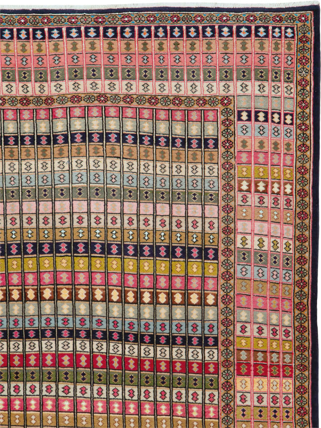 Vintage Persian Kashan Art Deco Rug, No.25113 - Gsblank