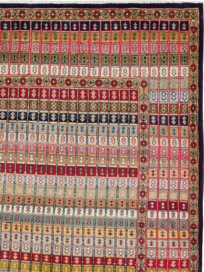 Vintage Persian Kashan Art Deco Rug, No.25113 - Gsblank