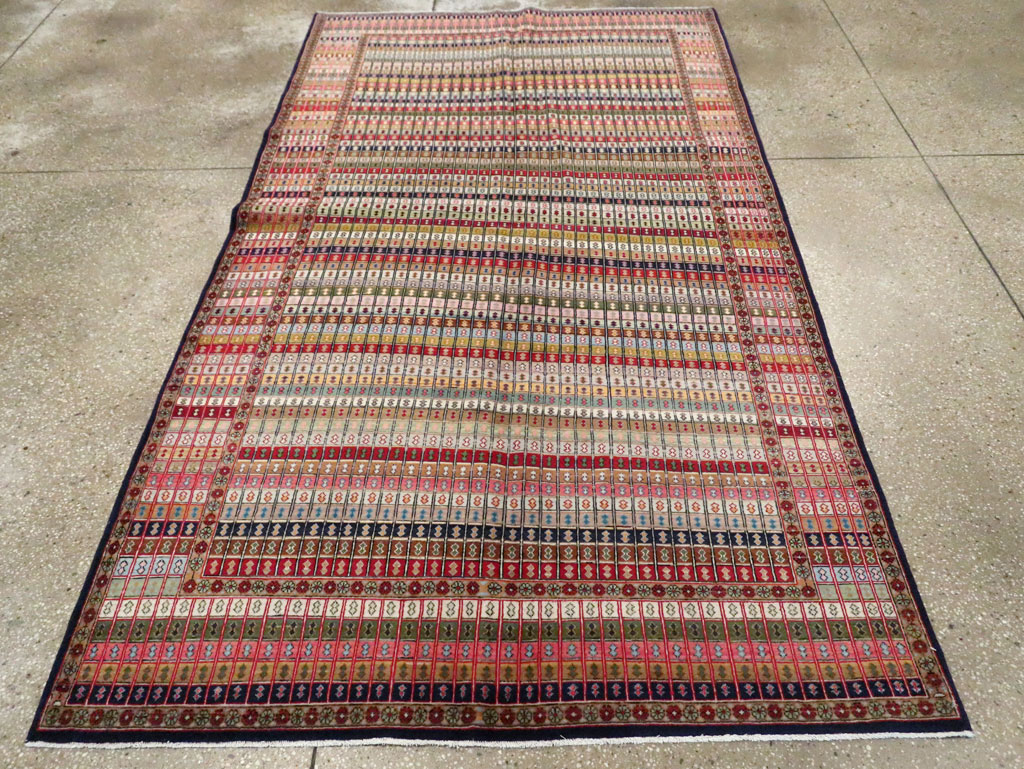 Vintage Persian Kashan Art Deco Rug, No.25113 - Gsblank