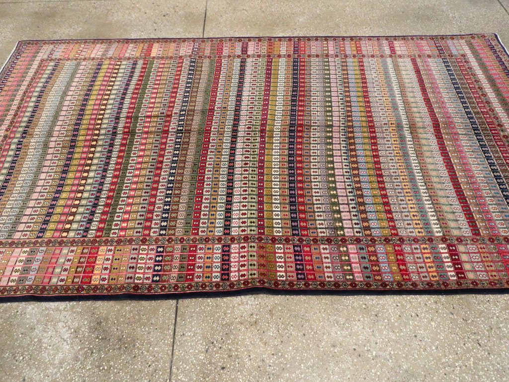 Vintage Persian Kashan Art Deco Rug, No.25113 - Gsblank