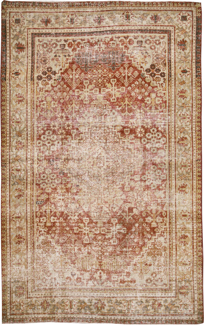 Antique Persian Joshegan Distressed Rug, No.25136 - Gsblank