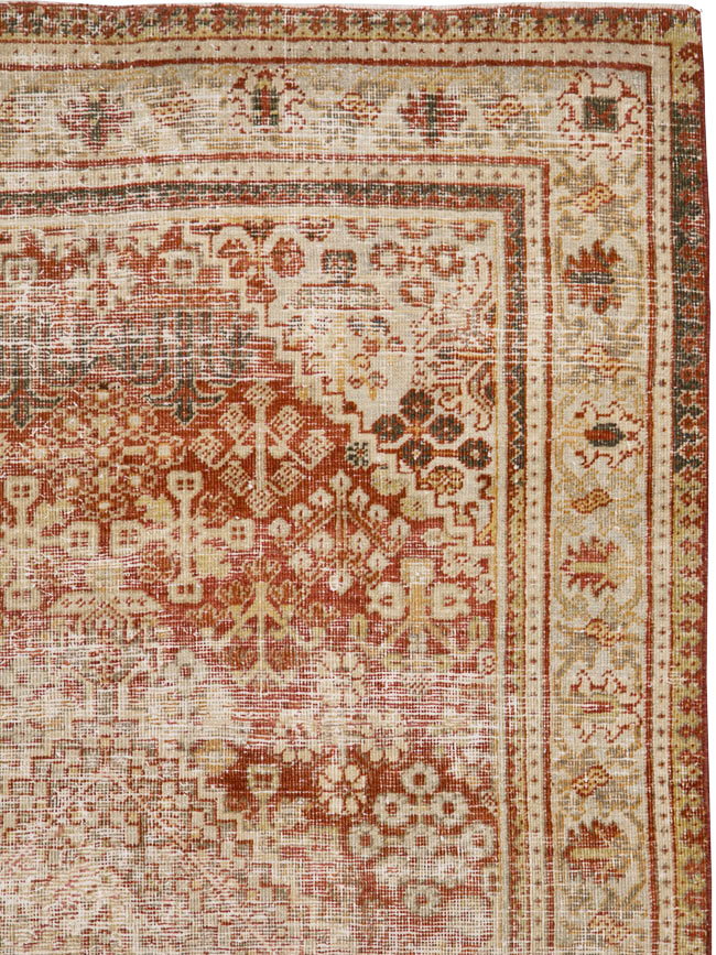 Antique Persian Joshegan Distressed Rug, No.25136 - Gsblank