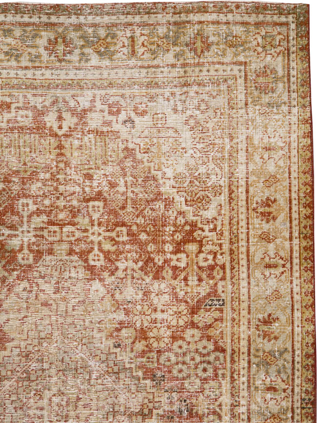 Antique Persian Joshegan Distressed Rug, No.25136 - Gsblank
