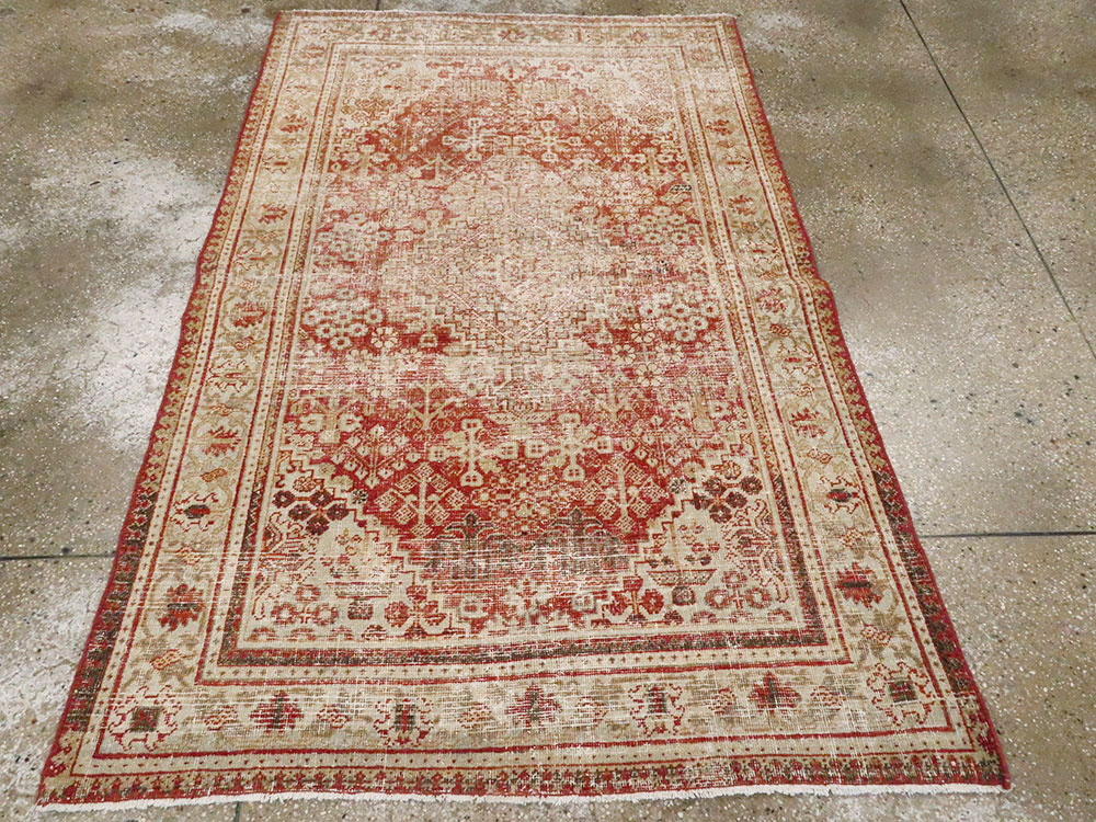 Antique Persian Joshegan Distressed Rug, No.25136 - Gsblank
