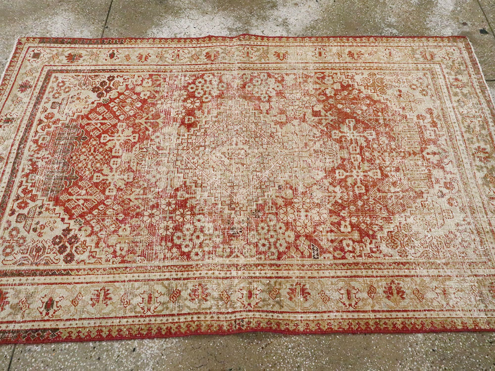 Antique Persian Joshegan Distressed Rug, No.25136 - Gsblank