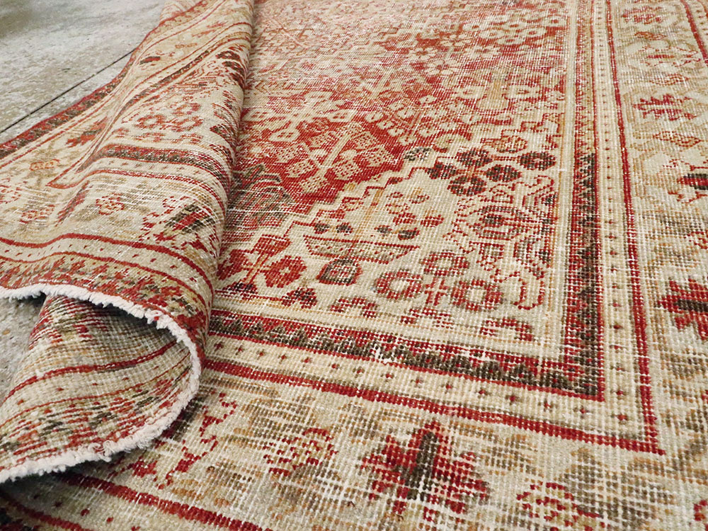 Antique Persian Joshegan Distressed Rug, No.25136 - Gsblank