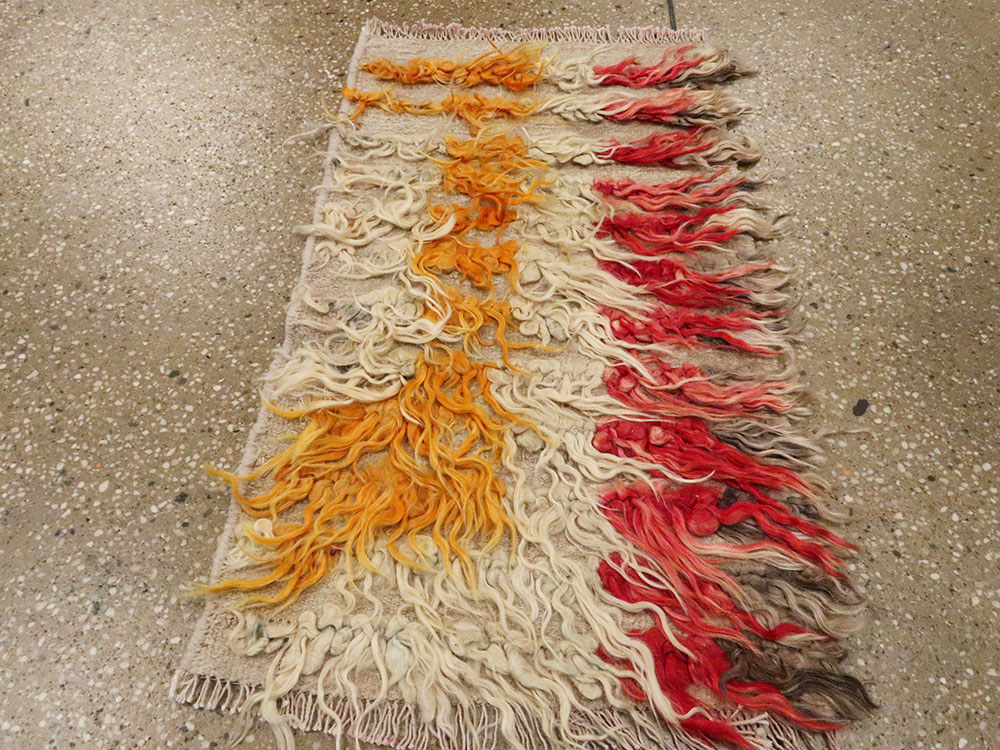 Vintage Turkish Tulu Throw Rug, No.25150 - Gsblank