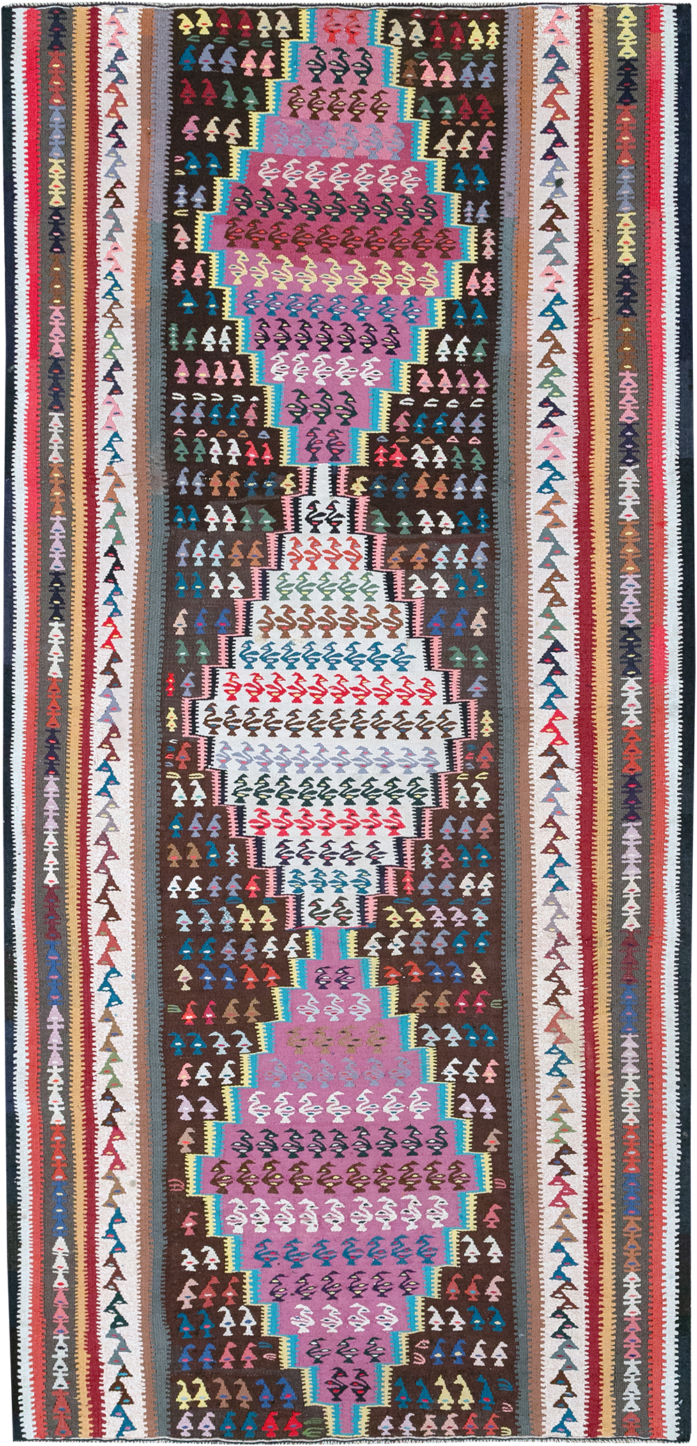 Vintage Persian Flatweave Kilim Gallery Rug, No.25155 - Gsblank