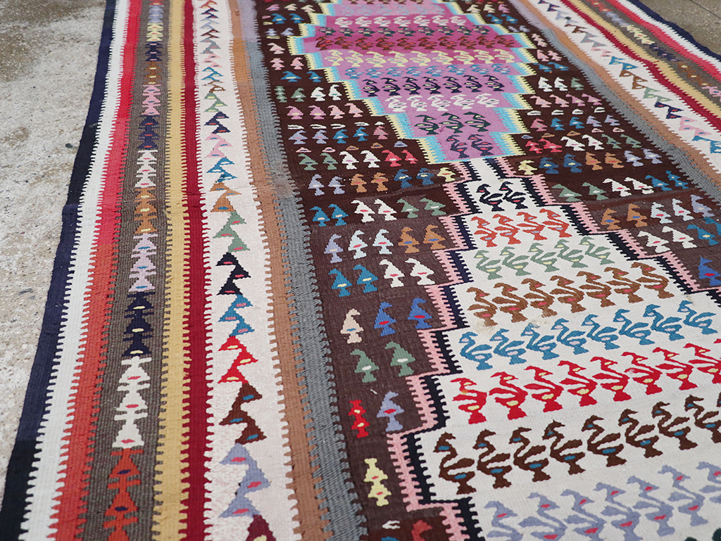 Vintage Persian Flatweave Kilim Gallery Rug, No.25155 - Gsblank