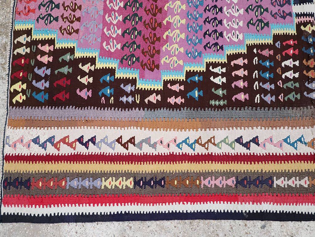 Vintage Persian Flatweave Kilim Gallery Rug, No.25155 - Gsblank