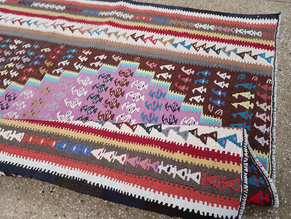 Vintage Persian Flatweave Kilim Gallery Rug, No.25155 - Gsblank