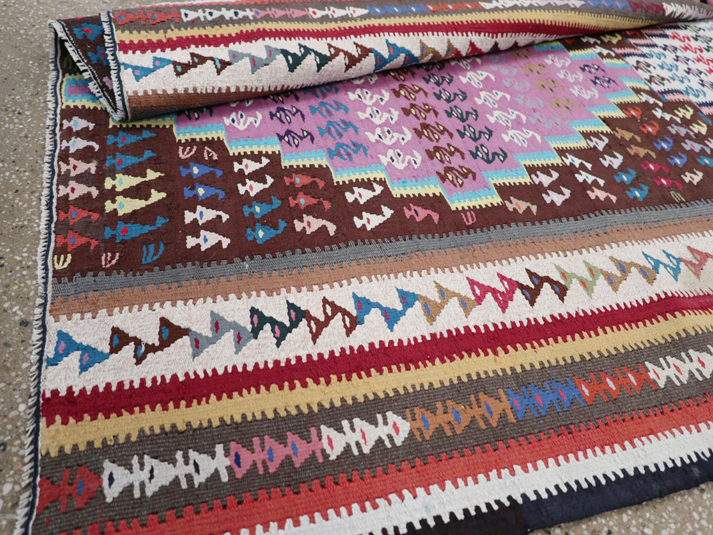 Vintage Persian Flatweave Kilim Gallery Rug, No.25155 - Gsblank