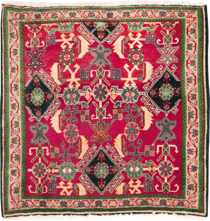 Vintage Persian Shiraz Square Rug (Pair: 1 of 2), No.25168 - Gsblank