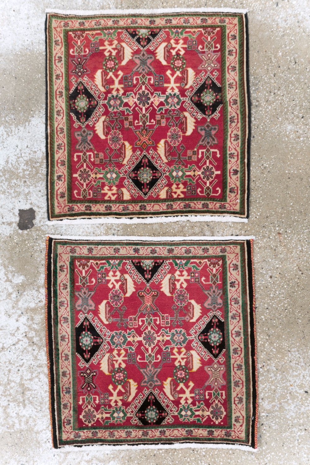 Vintage Persian Shiraz Square Rug (Pair: 1 of 2), No.25168 - Gsblank