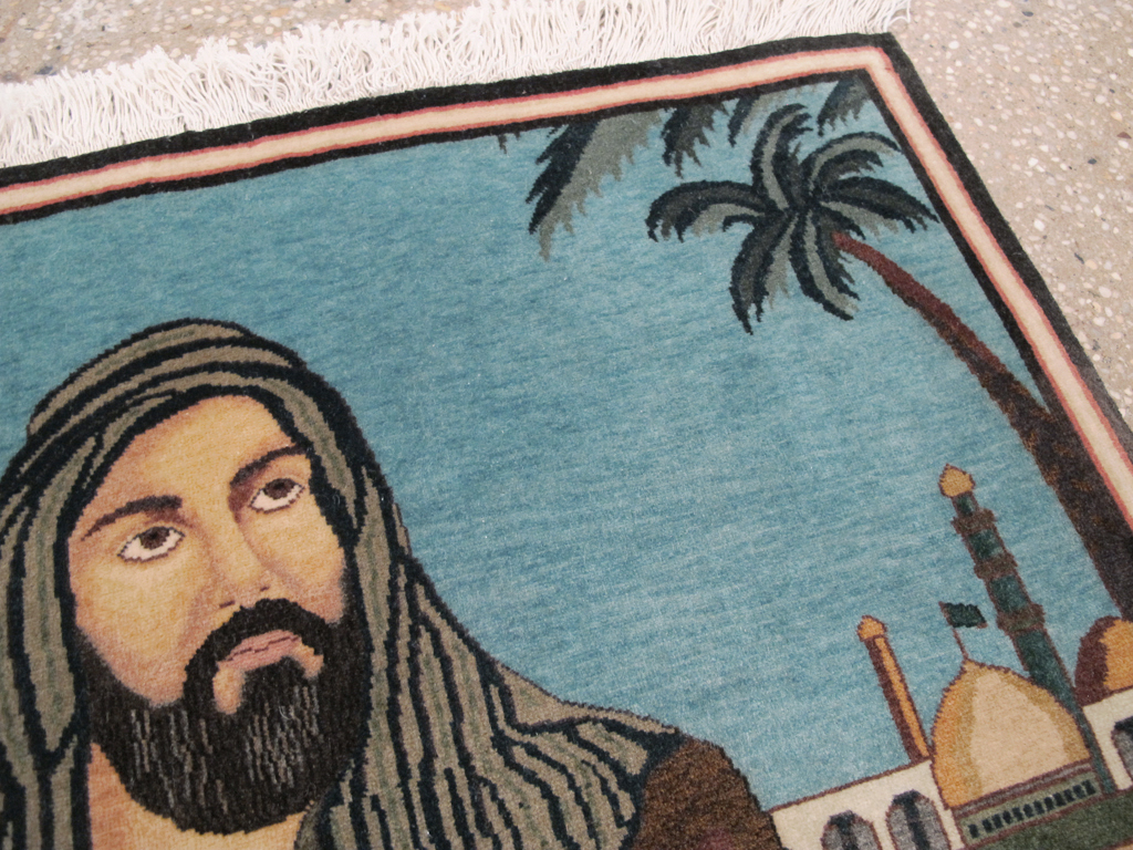 Vintage Persian Tabriz Pictorial Rug, No.25179 - Gsblank