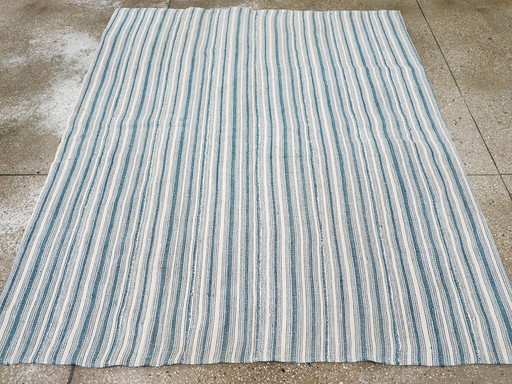 Vintage Persian Flatweave Kilim Square Accent Rug, No.25190 - Gsblank