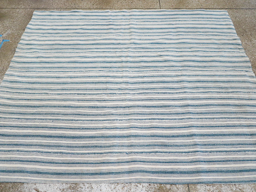 Vintage Persian Flatweave Kilim Square Accent Rug, No.25190 - Gsblank