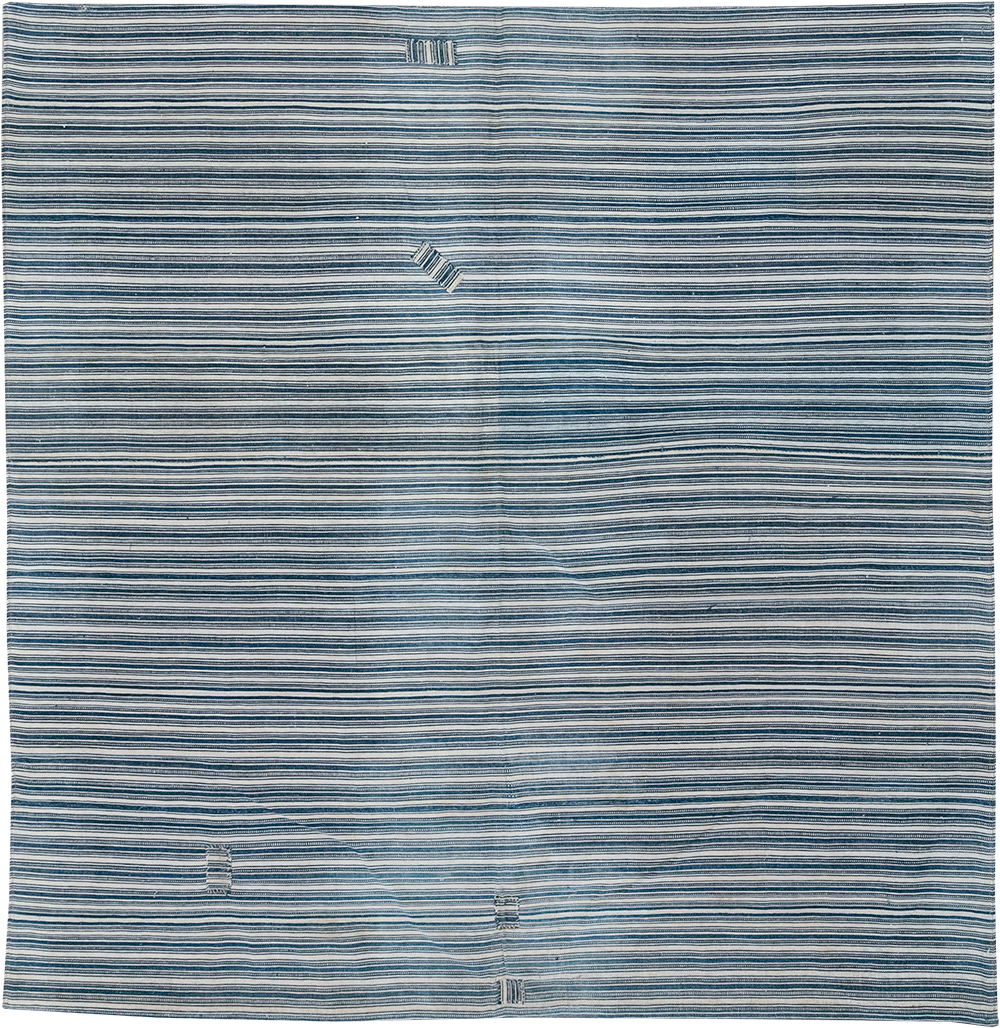 Vintage Persian Flatweave Kilim Square Accent Rug, No.25191 - Gsblank