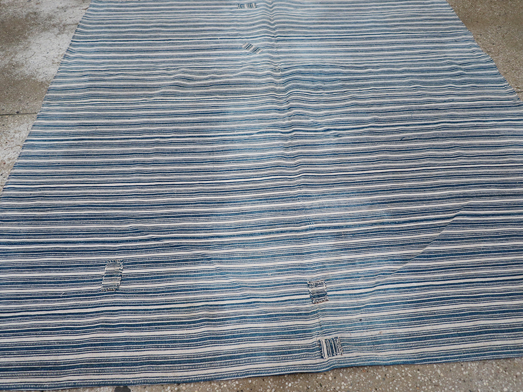 Vintage Persian Flatweave Kilim Square Accent Rug, No.25191 - Gsblank