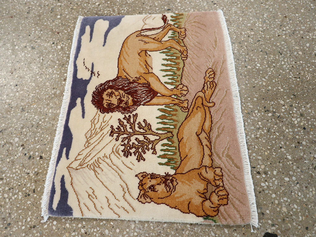 Vintage Persian Tabriz Pictorial Rug (Pair: 1 of 2), No.25196 - Gsblank