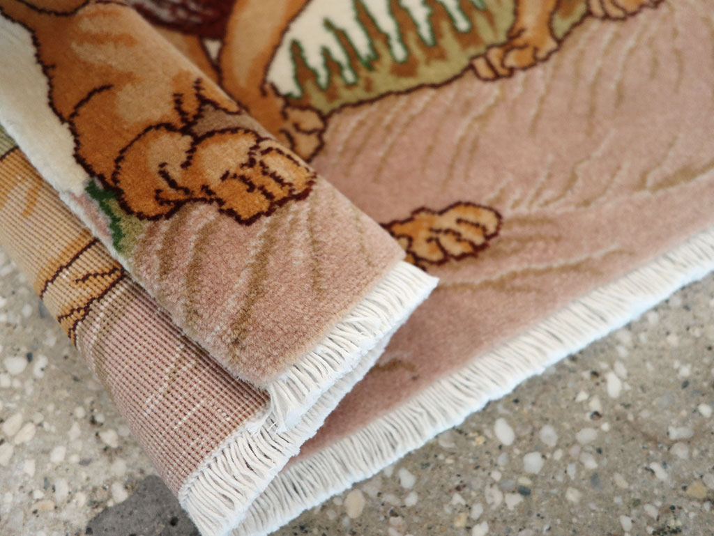 Vintage Persian Tabriz Pictorial Rug (Pair: 1 of 2), No.25196 - Gsblank