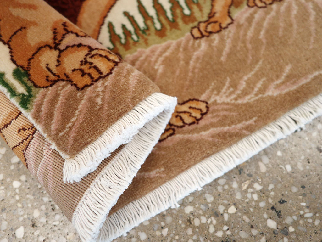 Vintage Persian Tabriz Pictorial Rug (Pair: 2 of 2), No.25197 - Gsblank